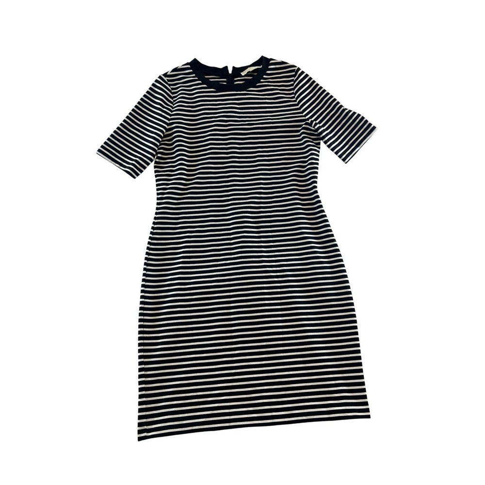 Michael Michael Kors Black White Striped Short Sleeve Sheath Dress Medium